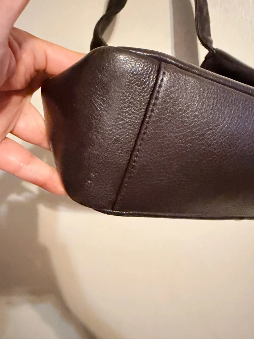 Giani Bernini Brown Pebbled Leather‎ Shoulder Bag Minimalist Luxe Everyday Hobo